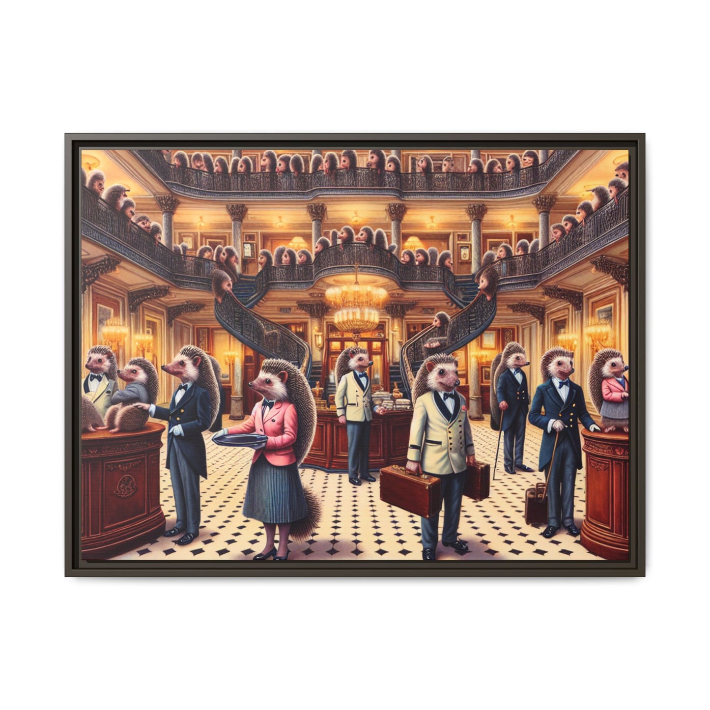 Hedgehog Hotel Canvas, Framed (Multi-color)