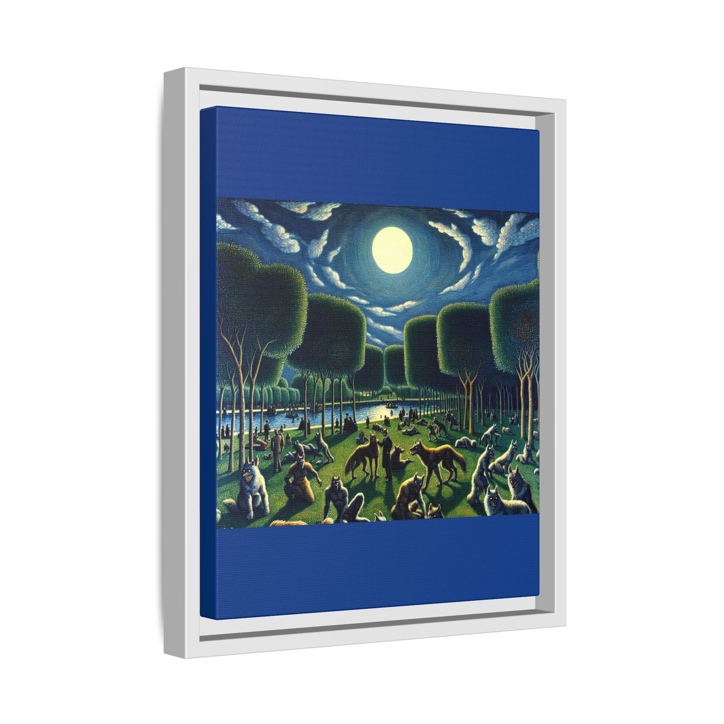 Werewolves at the Waterfront Canvas, Framed (Multi-color)