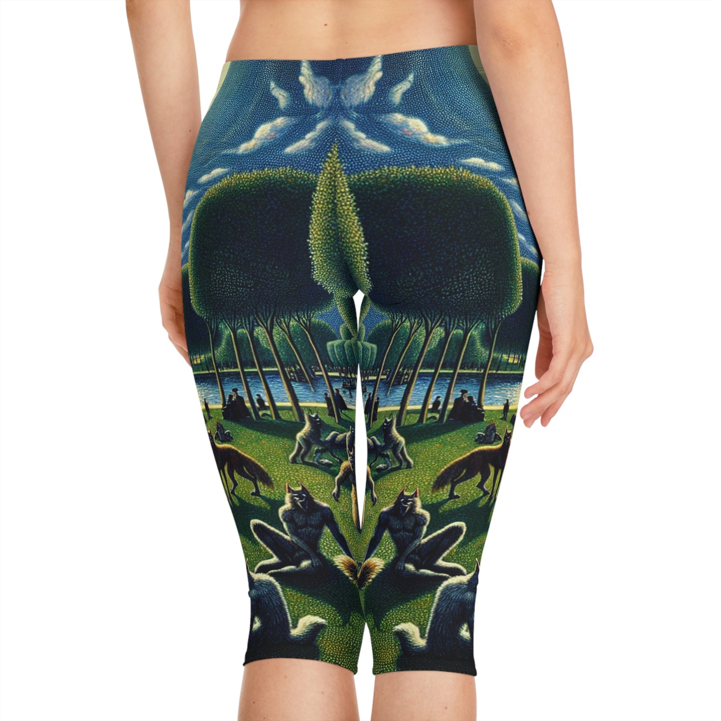 Werewolves at the Waterfront Capri Leggings