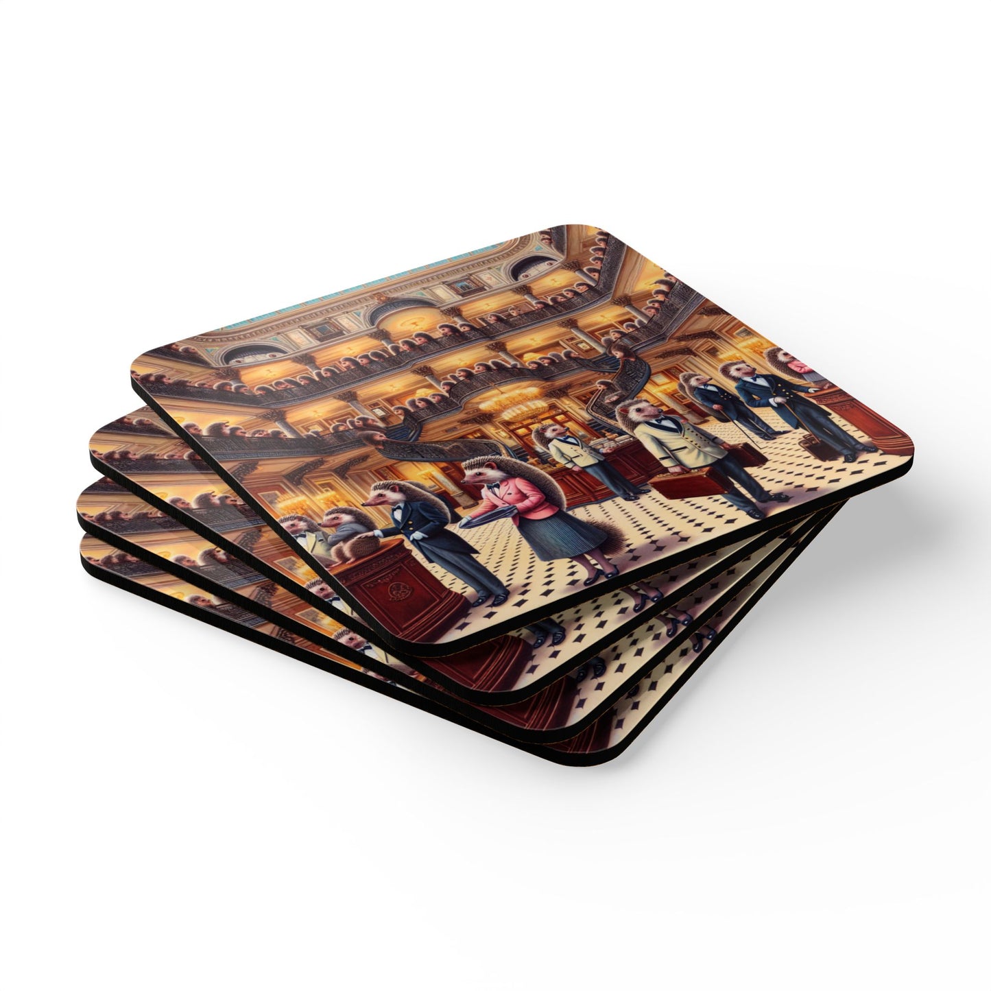 Hedgehog Hotel 4pc Coaster Set