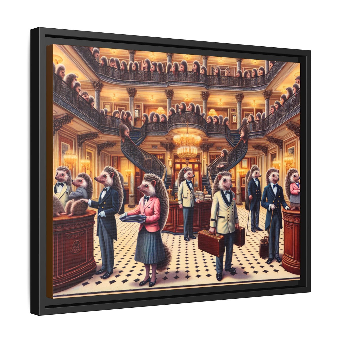 Hedgehog Hotel Canvas, Framed (Multi-color)