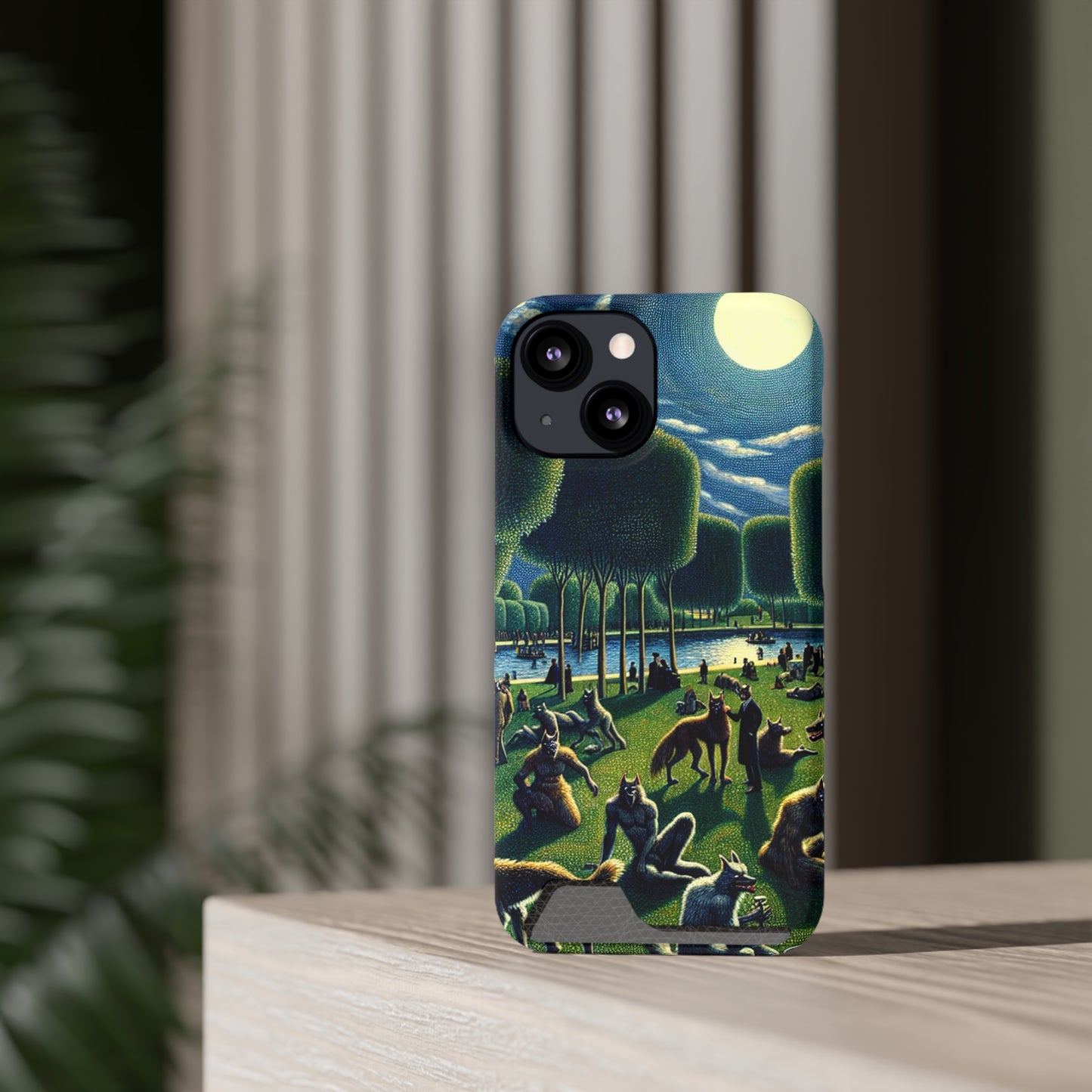 Werewolves at the Waterfront Phone Case with Card Holder - IPHONE