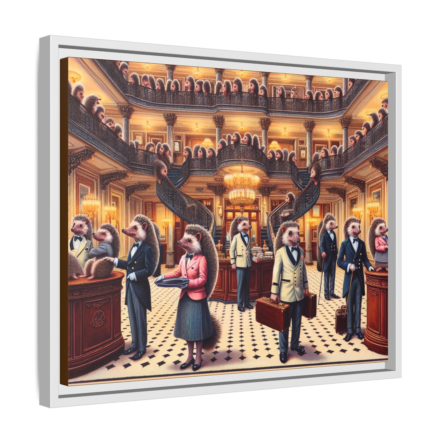 Hedgehog Hotel Canvas, Framed (Multi-color)