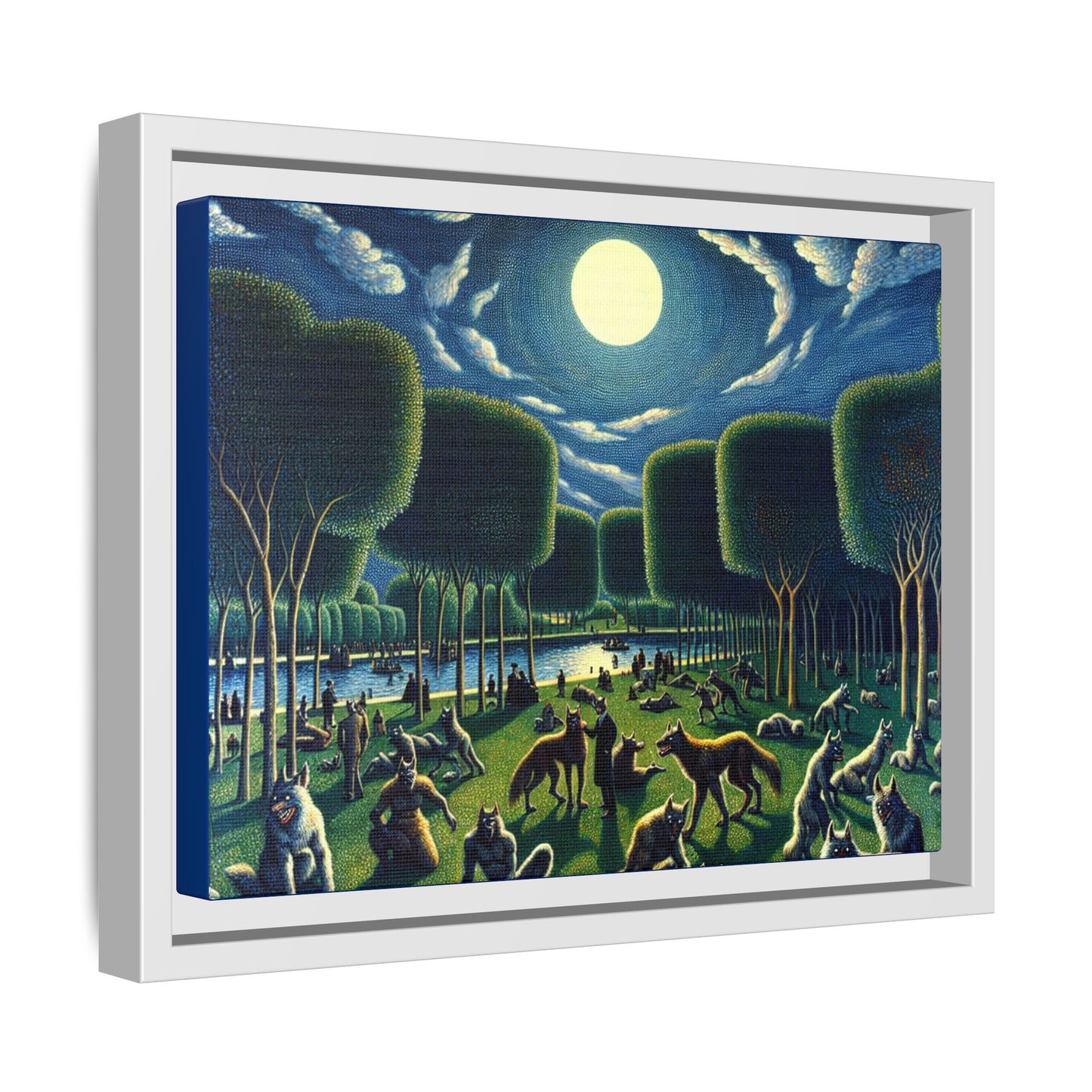 Werewolves at the Waterfront Canvas, Framed (Multi-color)