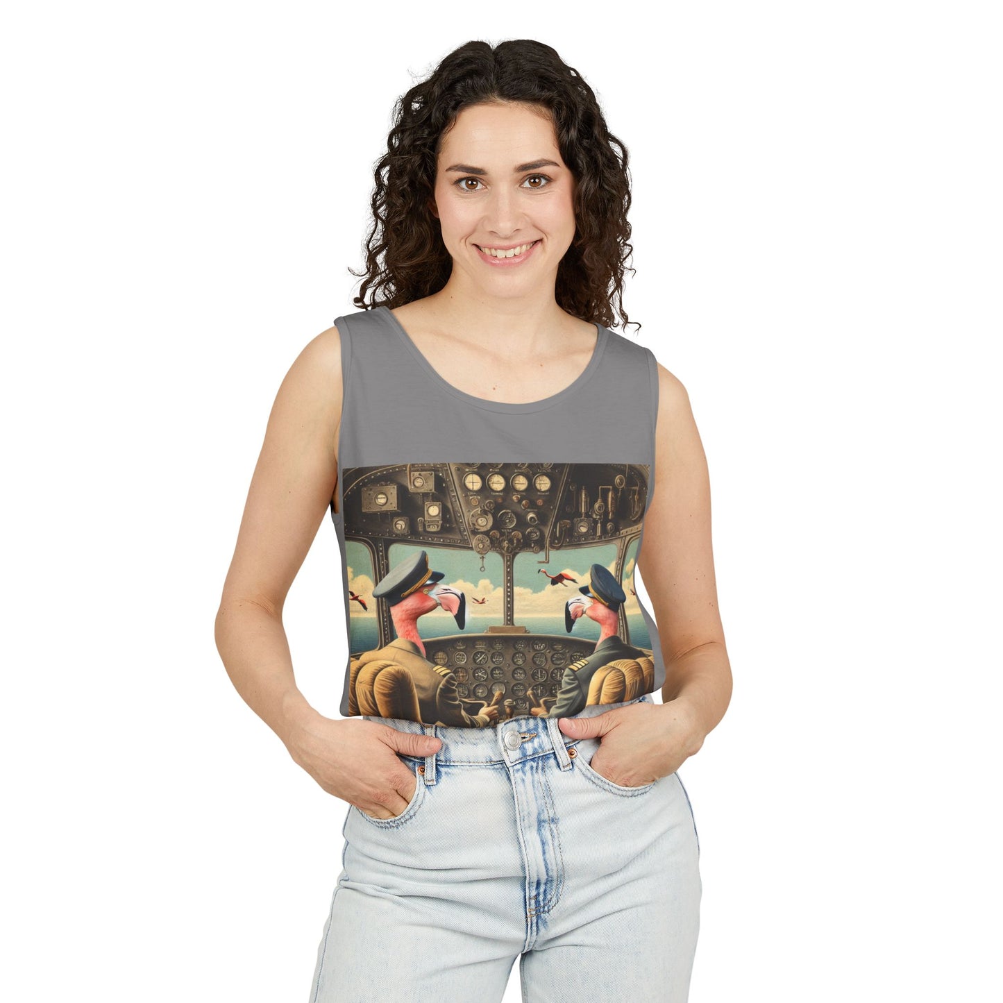 Flamingo Flight Deck Unisex Tank Top