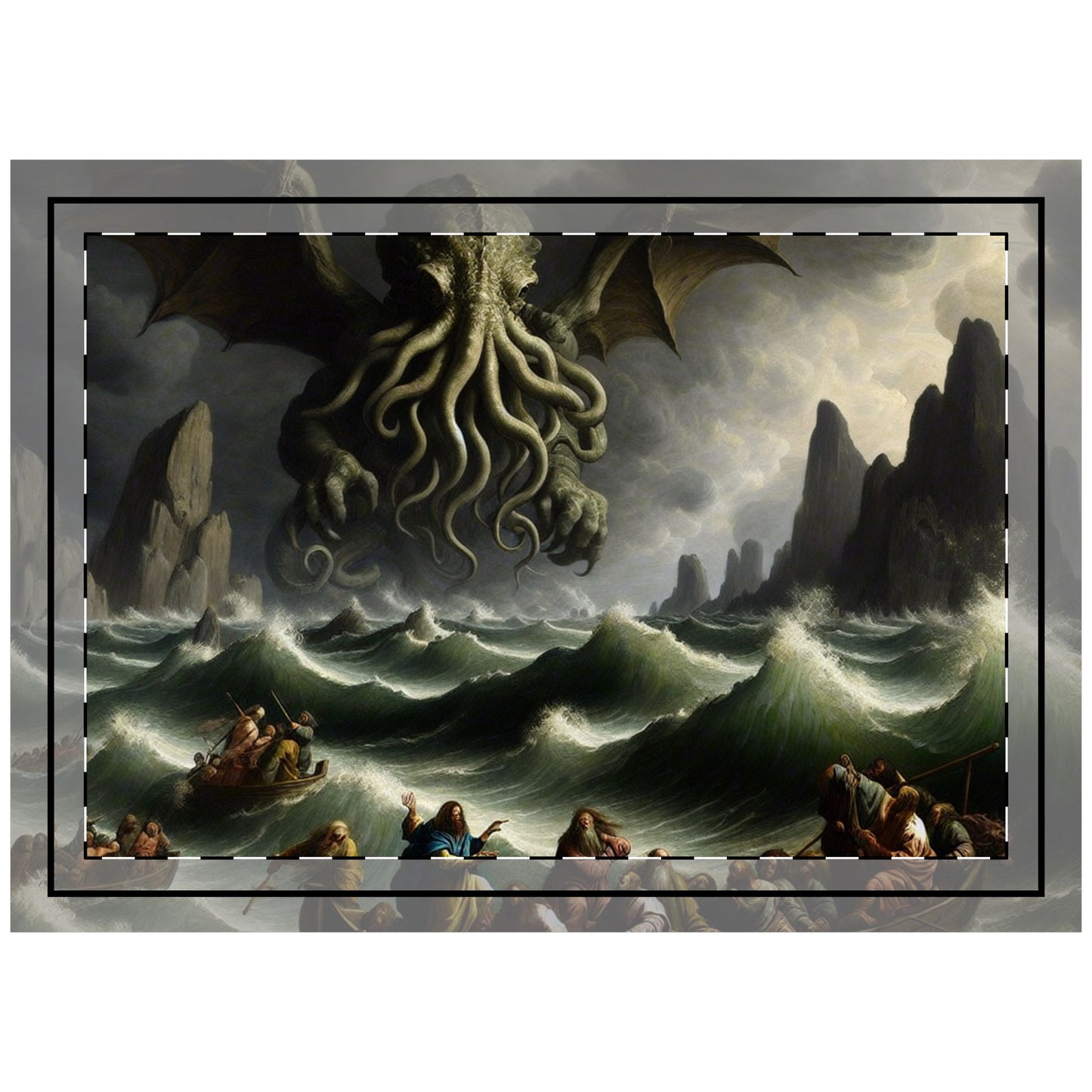 Cthulhu in the Storm Throw Pillow