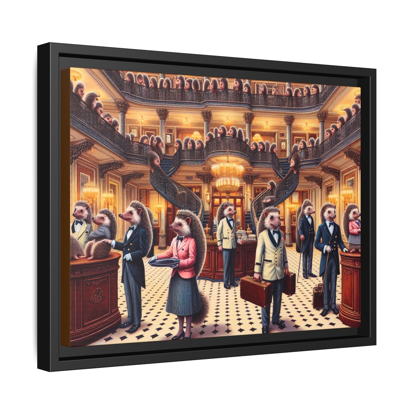 Hedgehog Hotel Canvas, Framed (Multi-color)