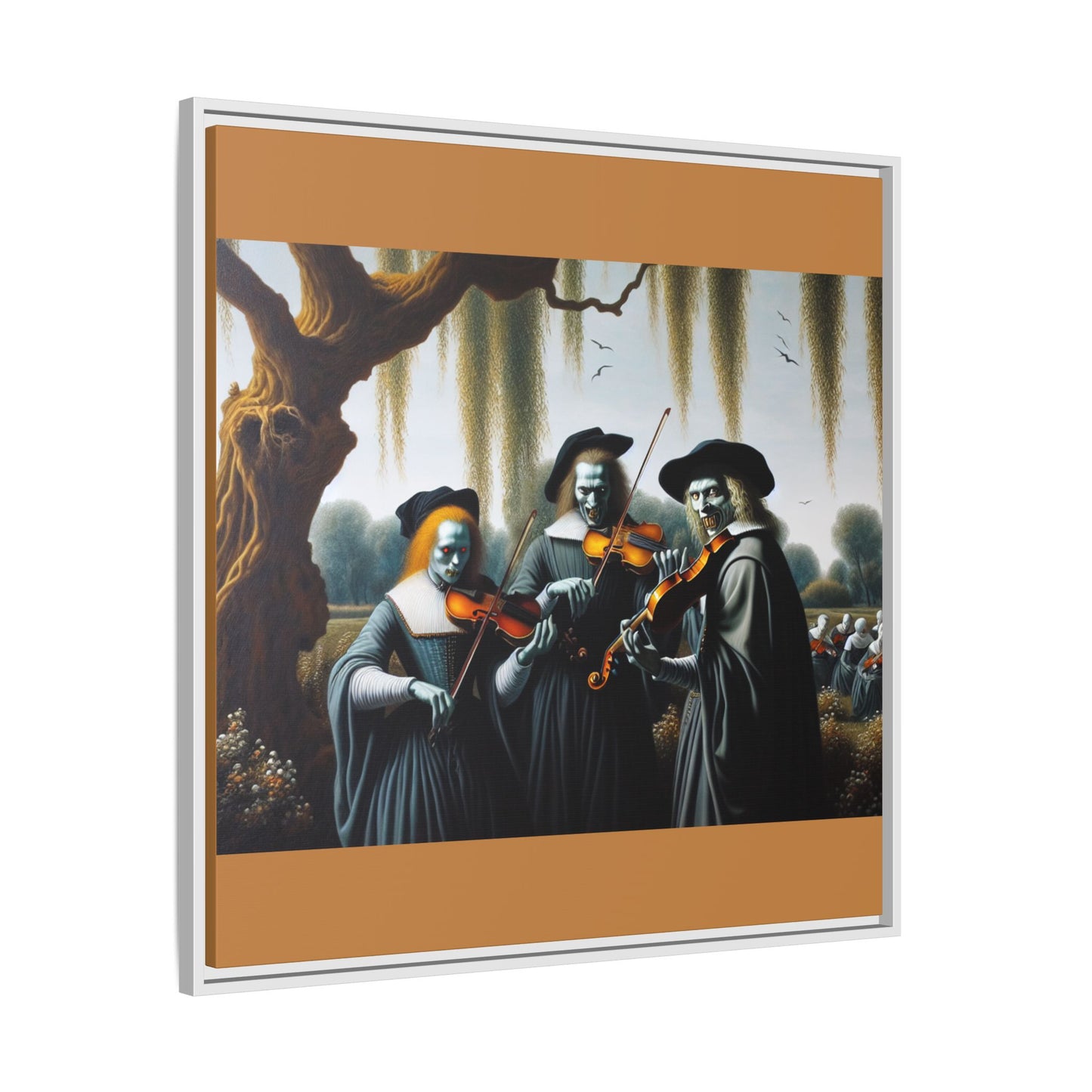 Vermeer's Vampire Violinists Canvas, Framed (Multi-color)