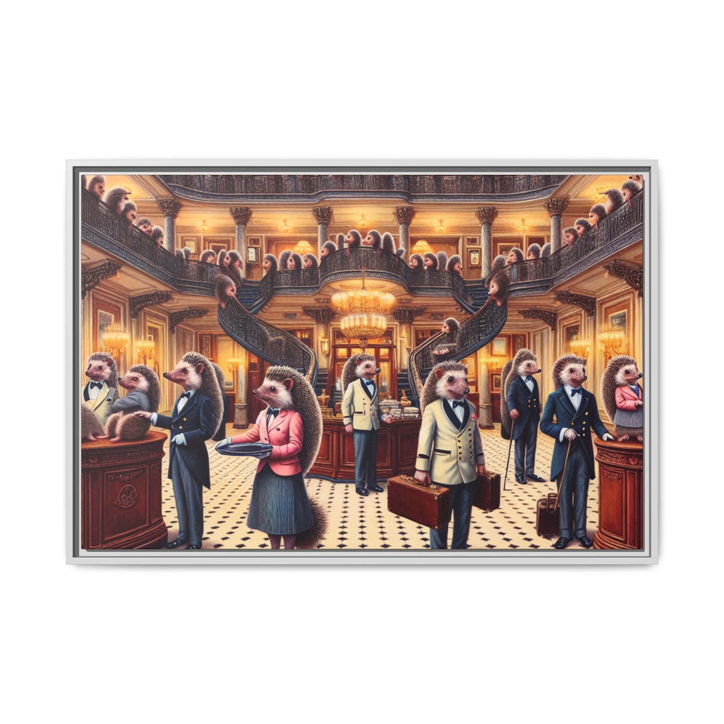 Hedgehog Hotel Canvas, Framed (Multi-color)