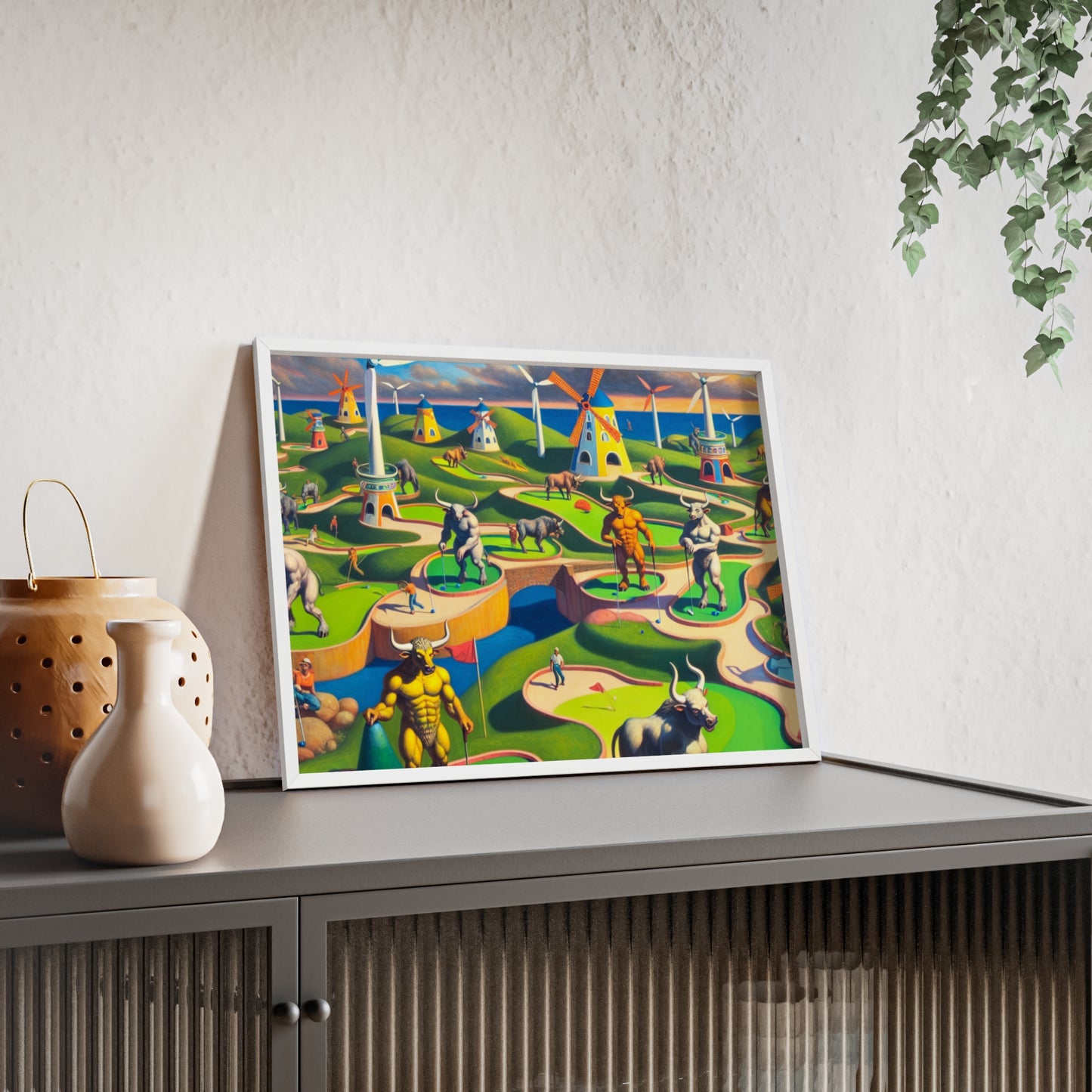 Framed Mini-taur Golf Poster