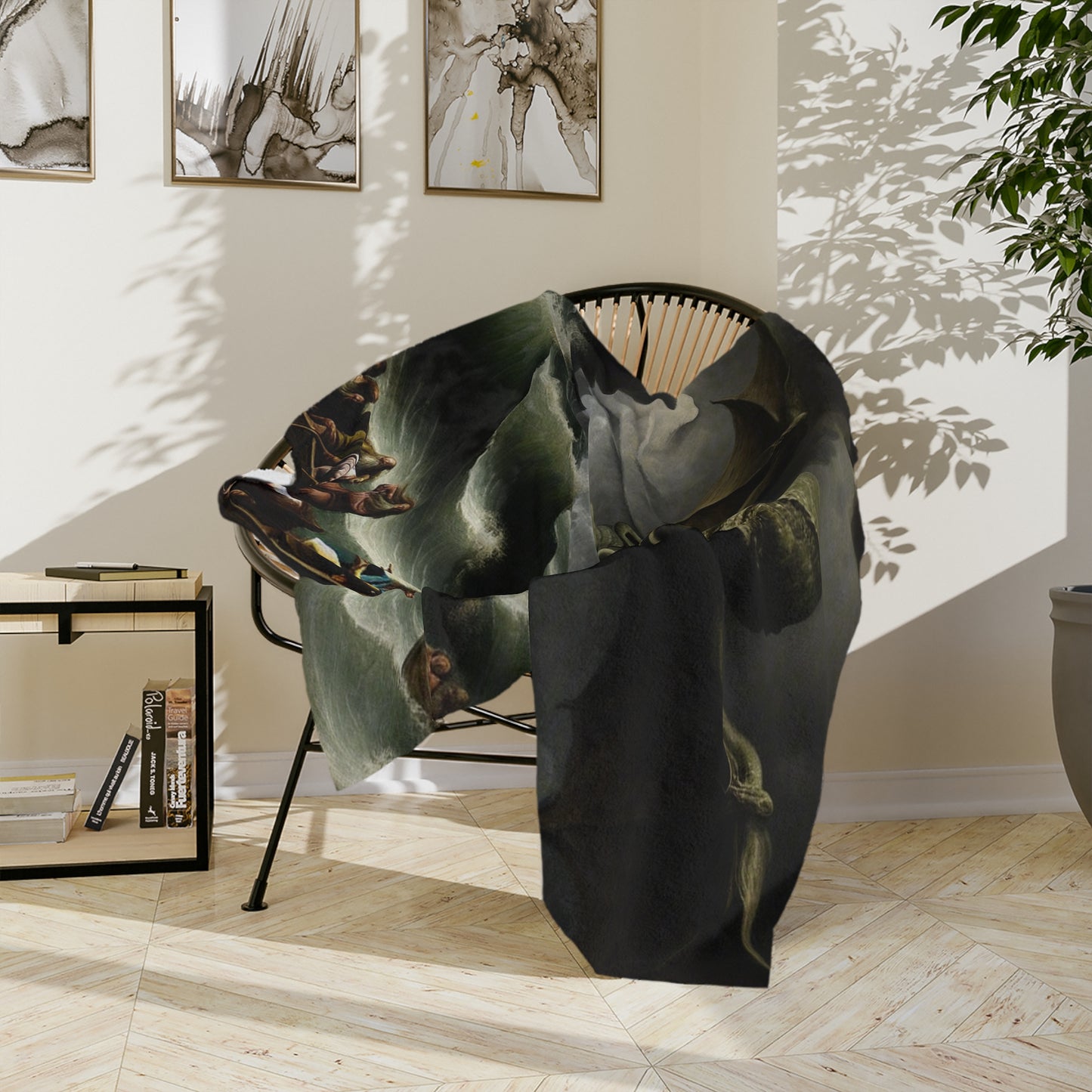 Cthulhu in the Storm Velveteen Microfiber Blanket