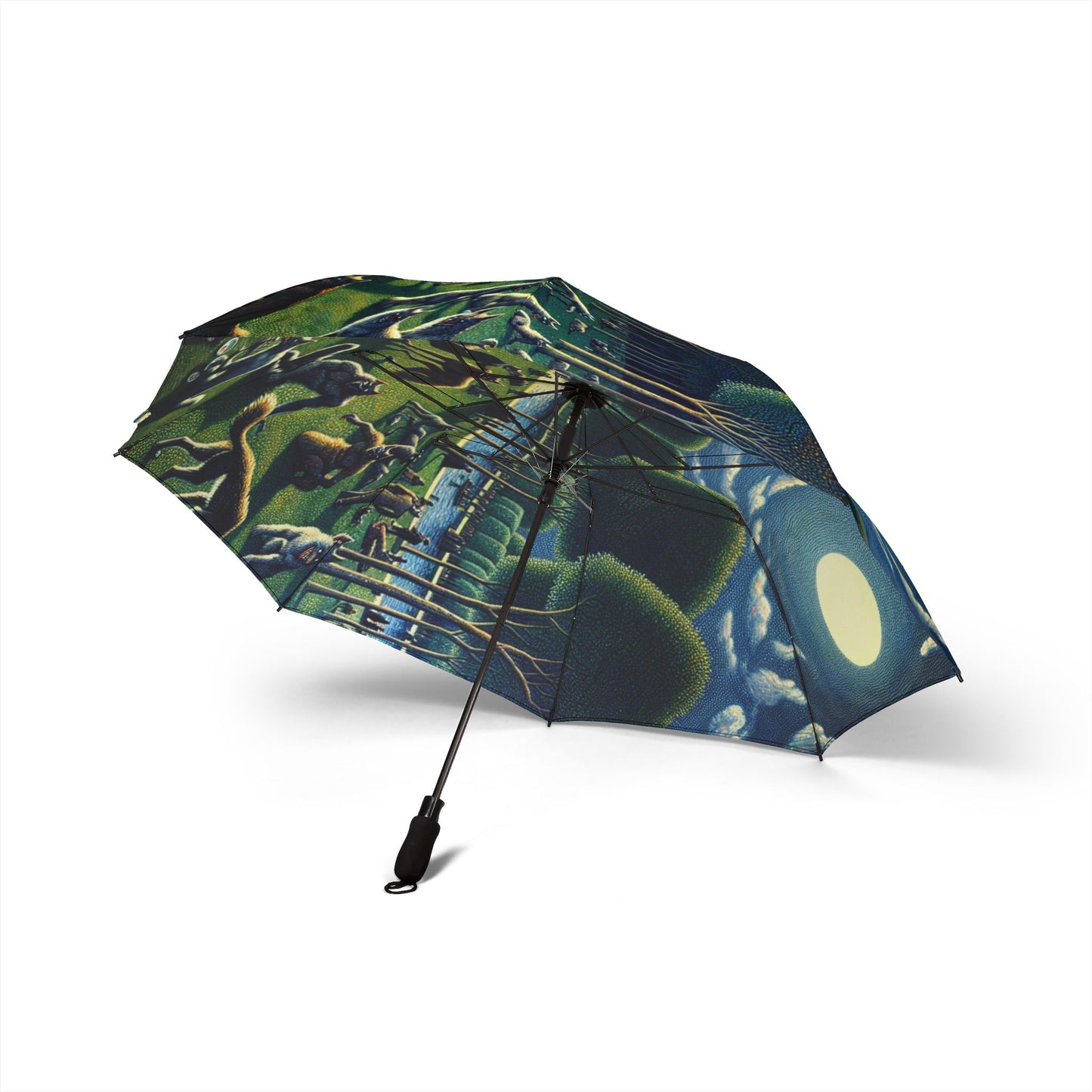 Werewolves at the Waterfront Semi-Automatic Foldable Umbrella
