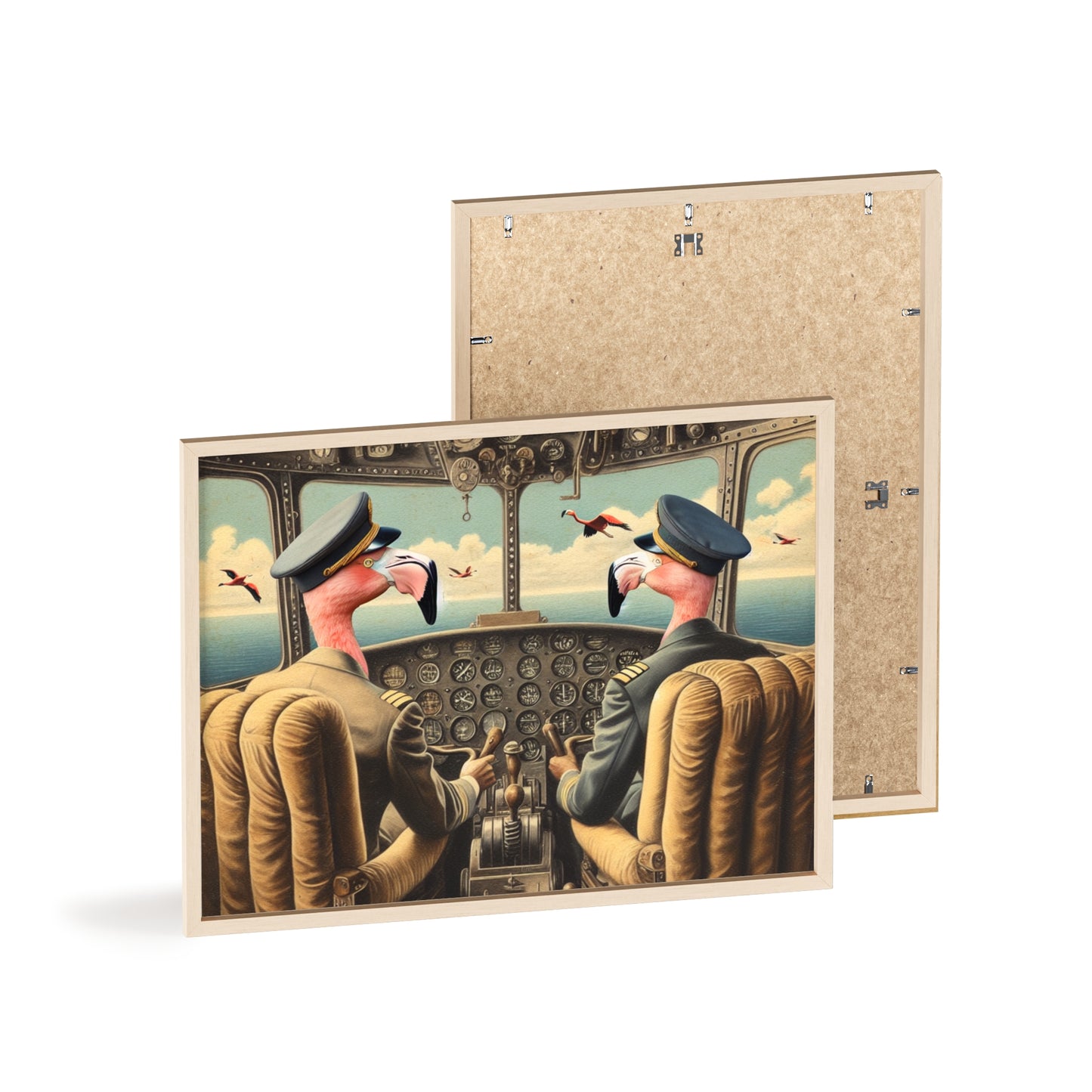 Framed Flamingo Flight Deck Poster