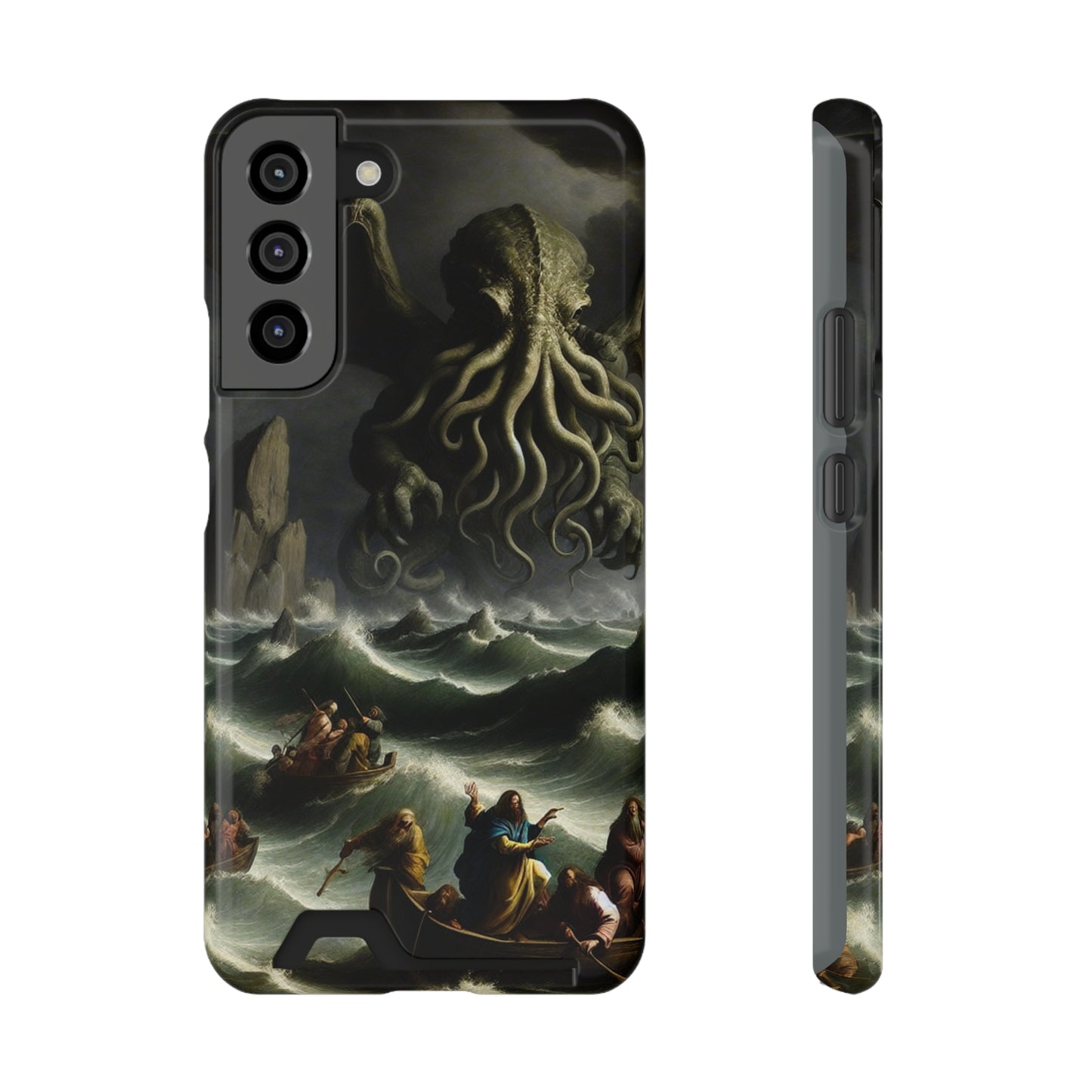 Cthulhu in the Storm Phone Case with Card Holder - GALAXY