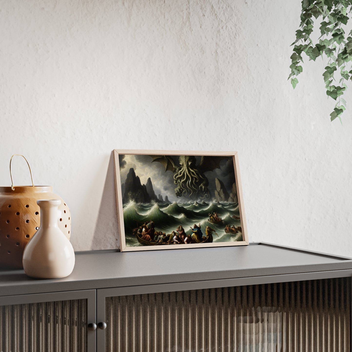 Framed Cthulhu in the Storm Poster