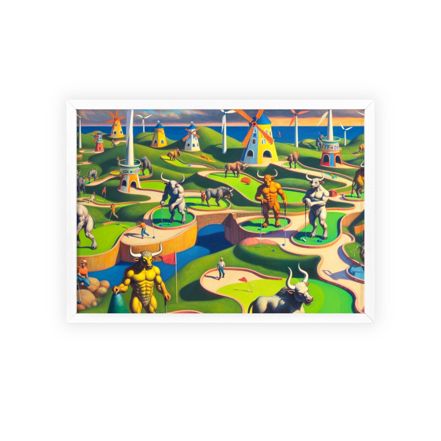 Framed Mini-taur Golf Poster