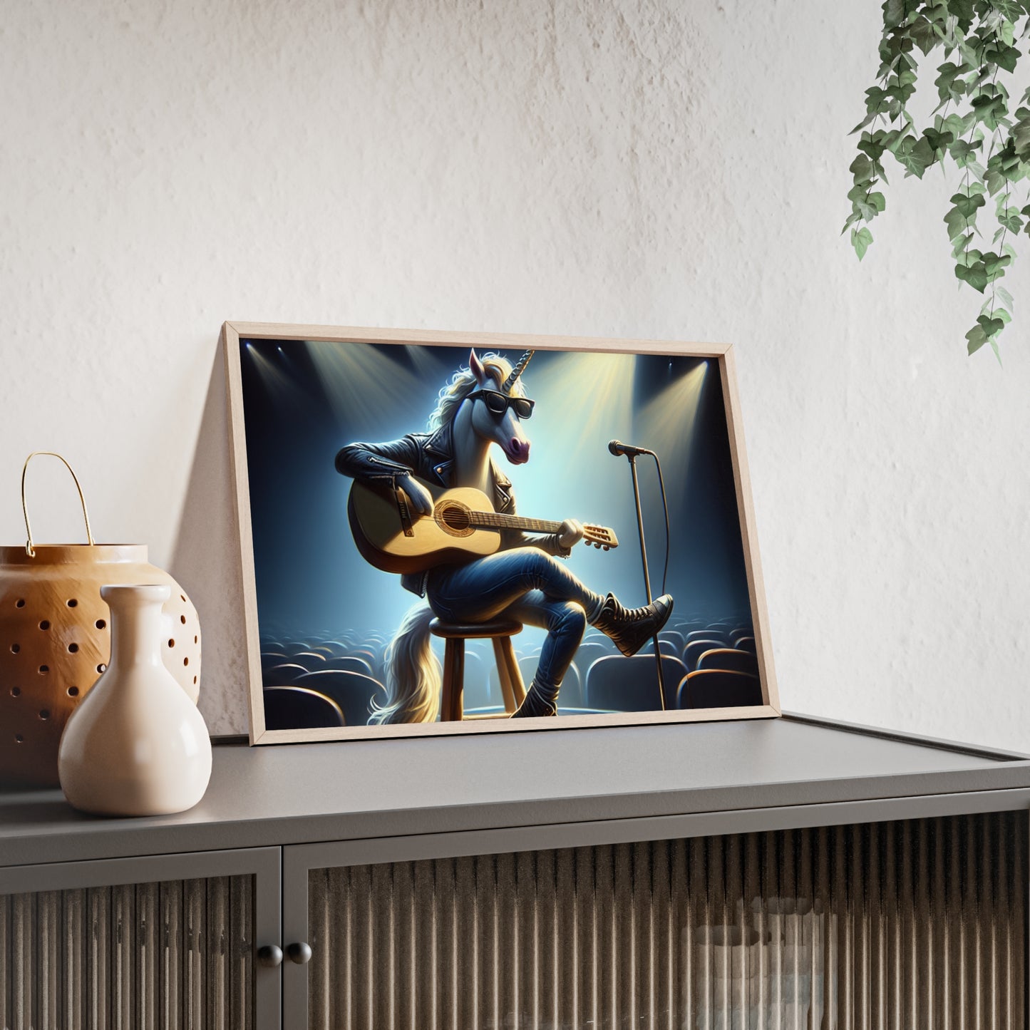 Framed Unicorn Unplugged Poster