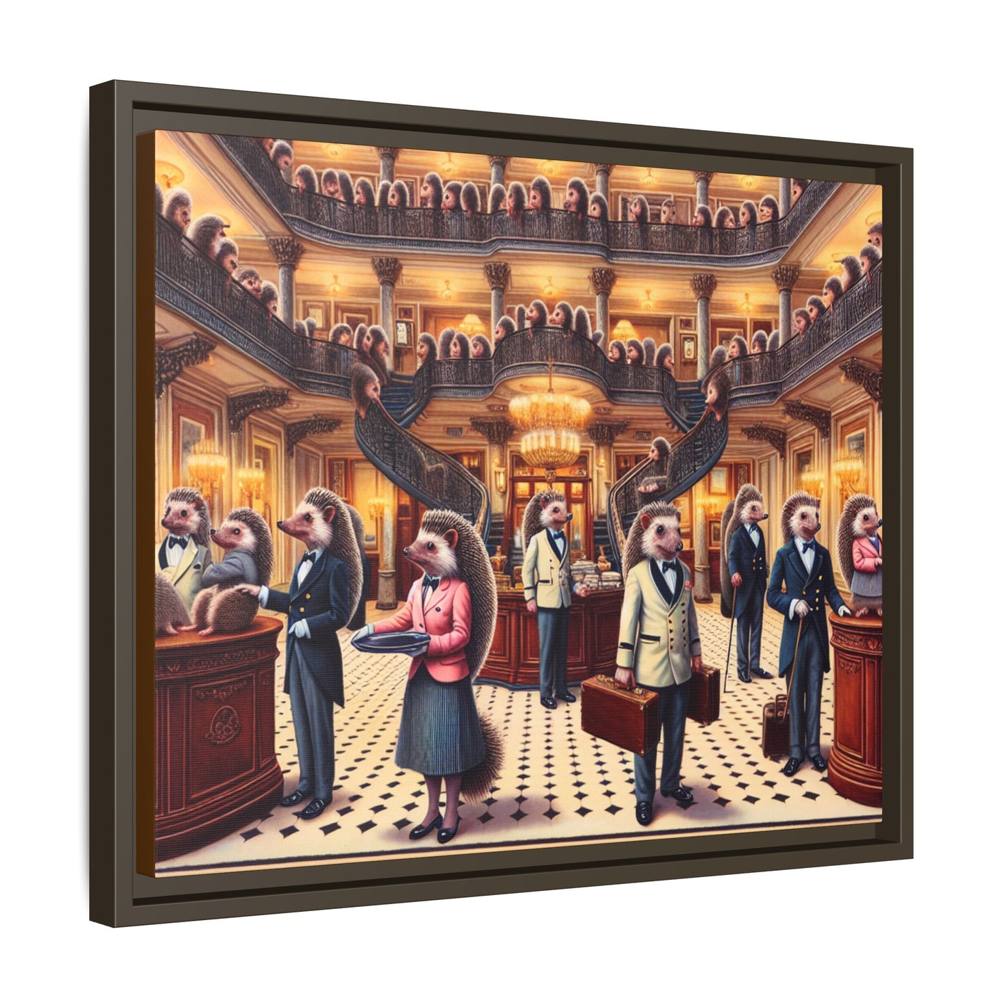 Hedgehog Hotel Canvas, Framed (Multi-color)