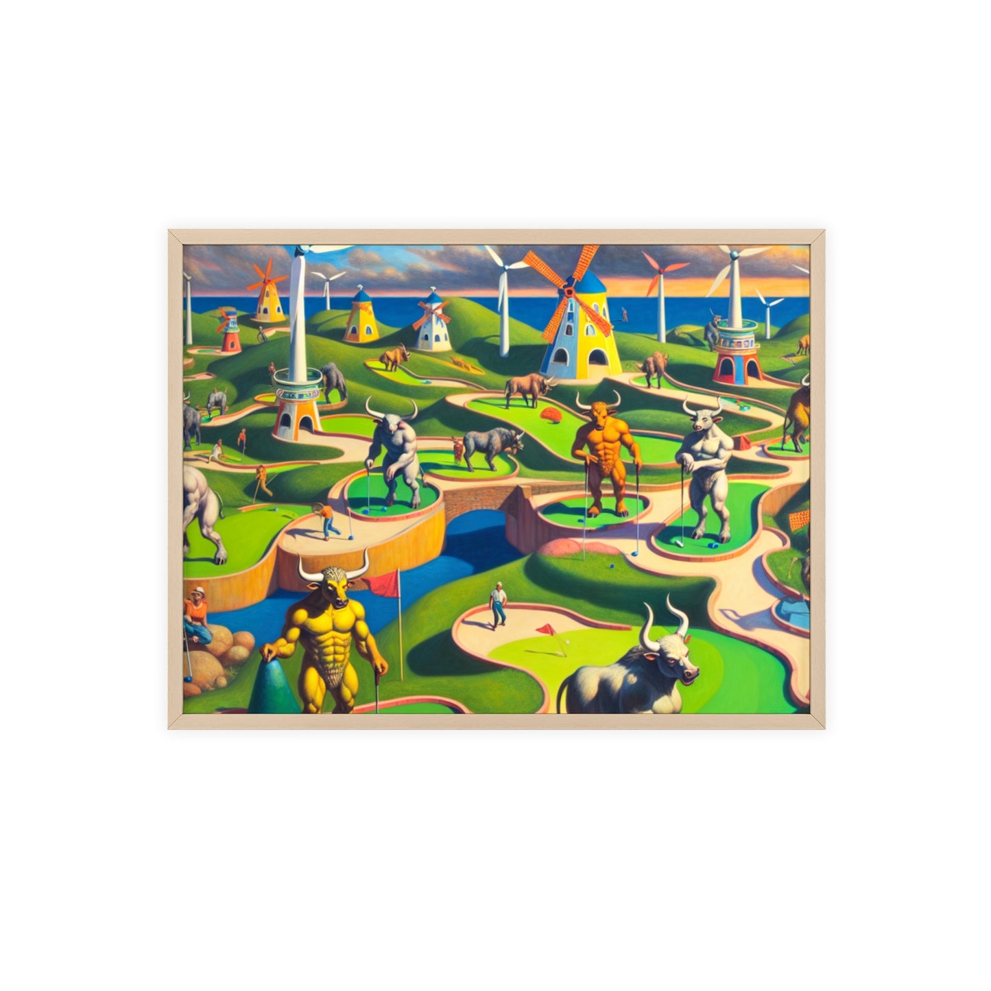 Framed Mini-taur Golf Poster