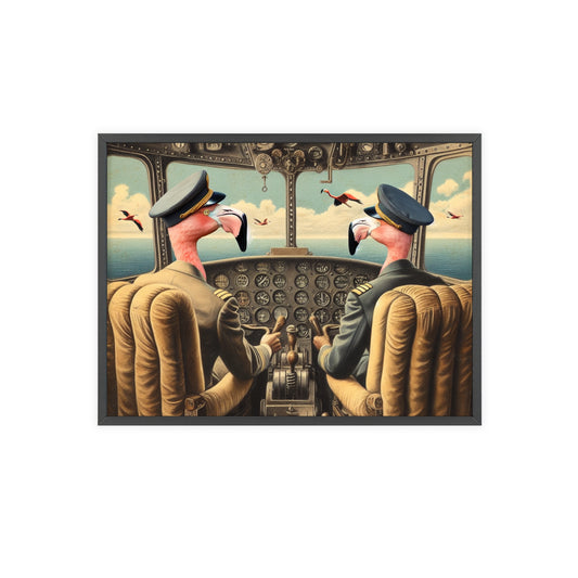 Framed Flamingo Flight Deck Poster
