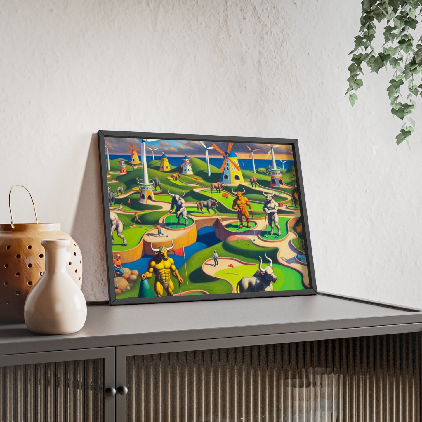 Framed Mini-taur Golf Poster