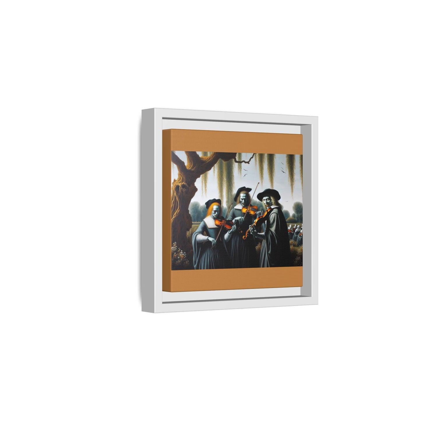 Vermeer's Vampire Violinists Canvas, Framed (Multi-color)