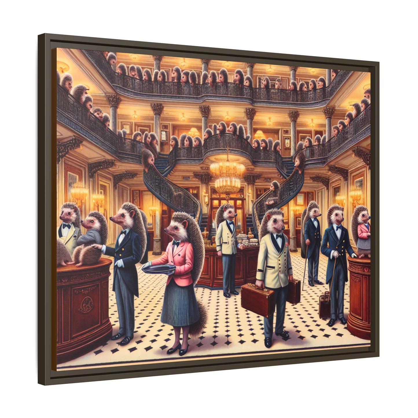 Hedgehog Hotel Canvas, Framed (Multi-color)