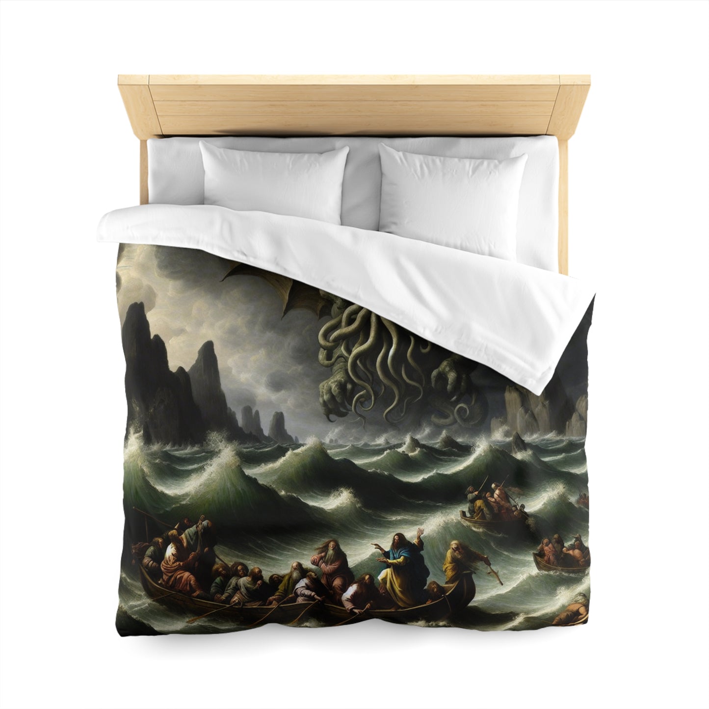 Cthulhu in the Storm Microfiber Duvet Cover