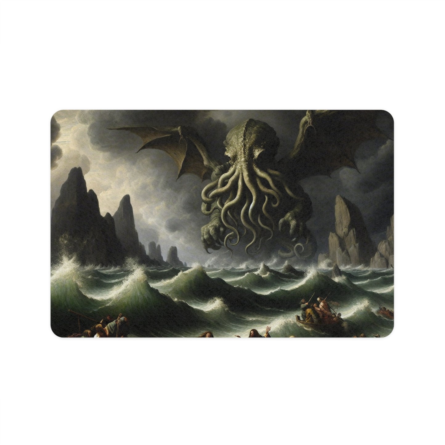 Cthulhu in the Storm Pet Food Mat