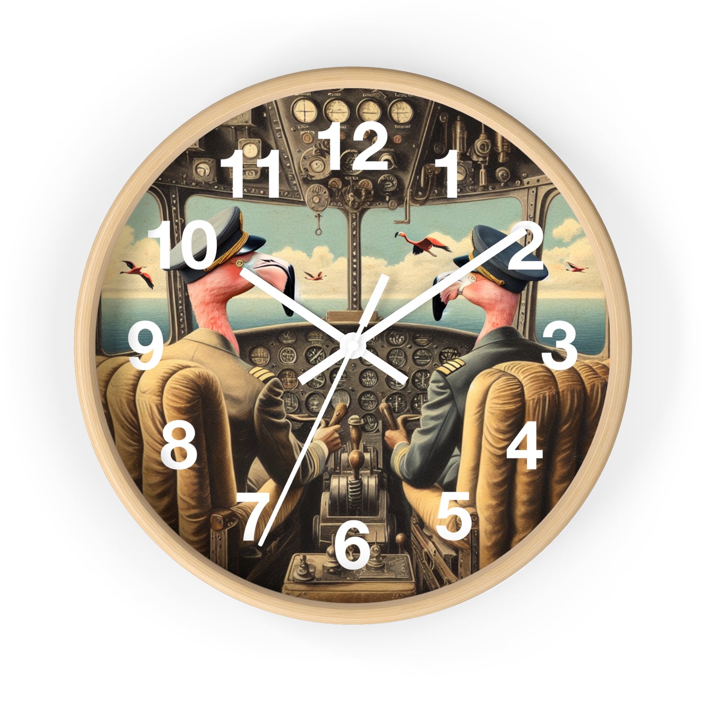 Flamingo Flight Deck Wall Clock