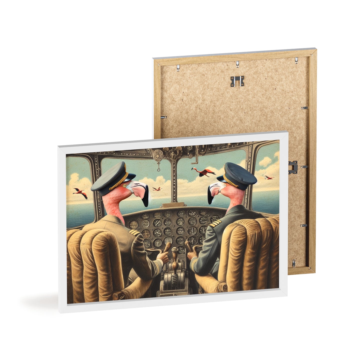 Framed Flamingo Flight Deck Poster