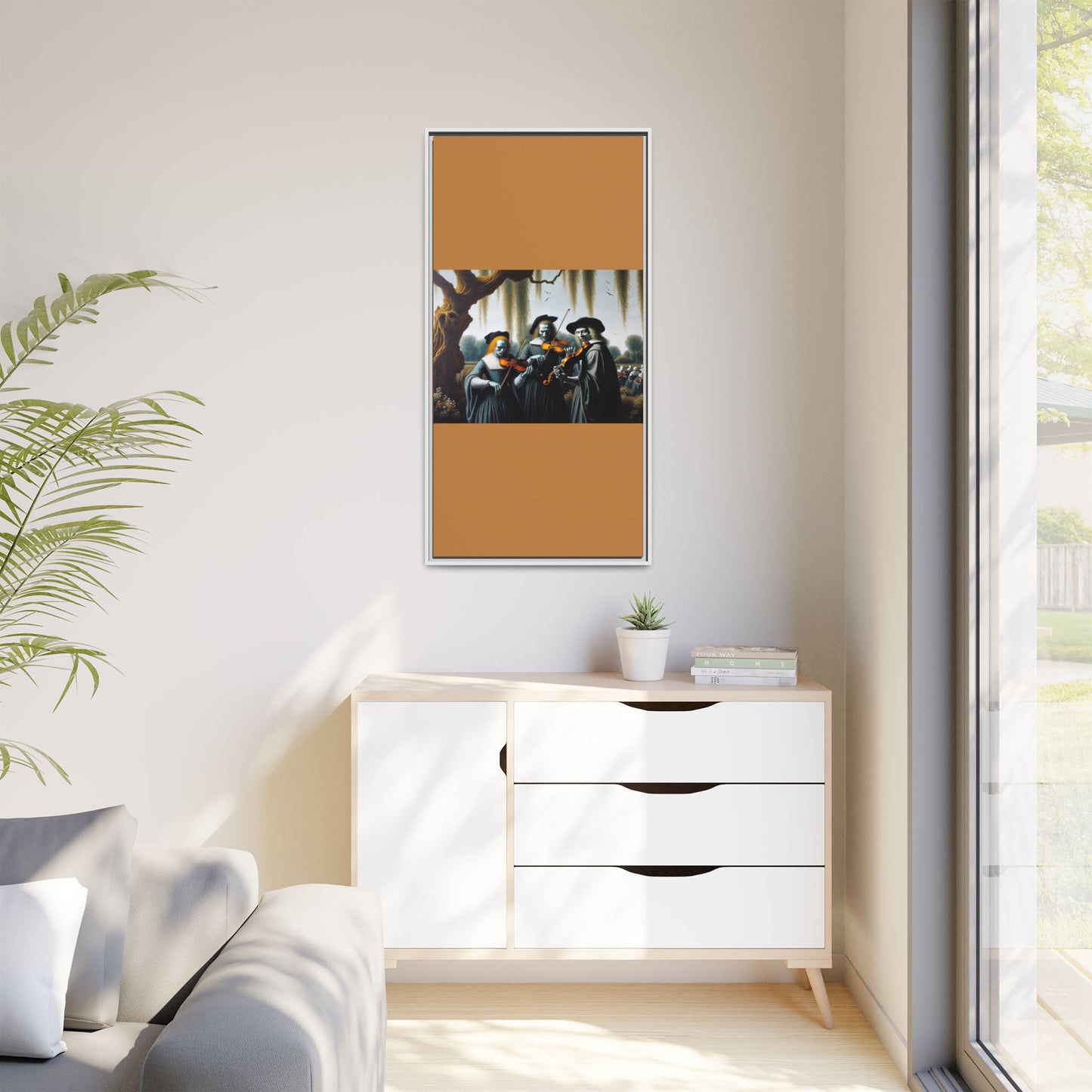 Vermeer's Vampire Violinists Canvas, Framed (Multi-color)