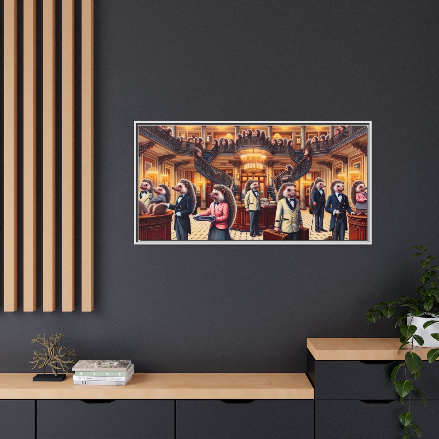 Hedgehog Hotel Canvas, Framed (Multi-color)