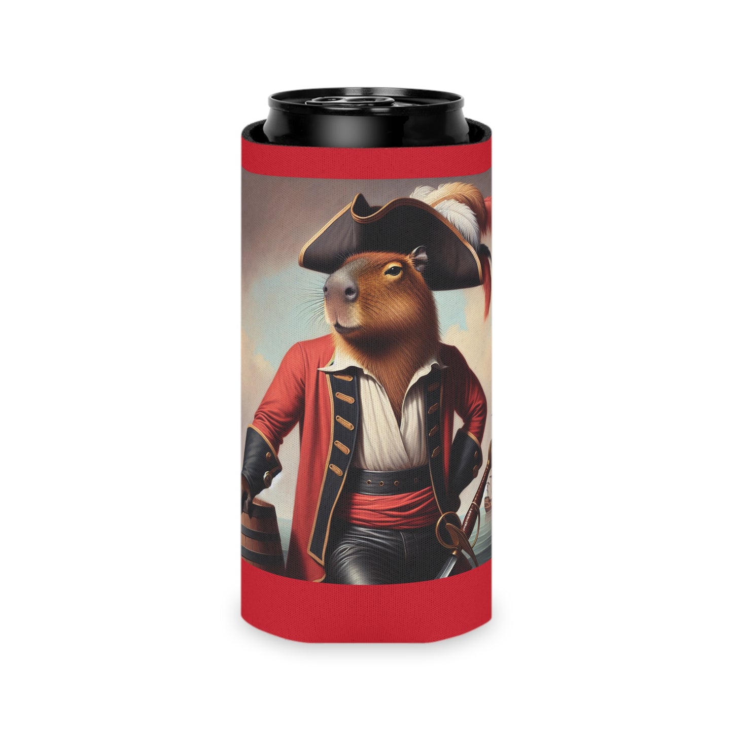 Captain Capybara Can Cooler