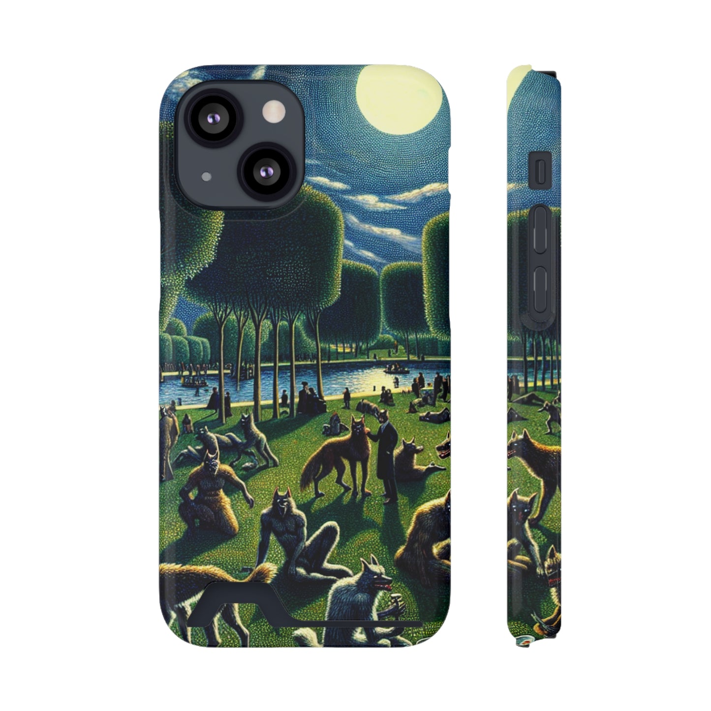 Werewolves at the Waterfront Phone Case with Card Holder - IPHONE