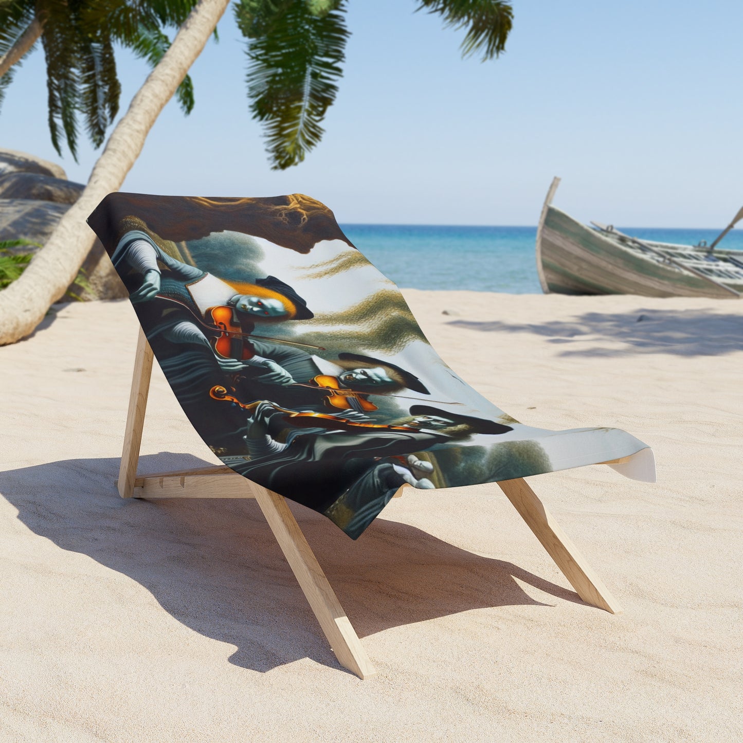 Vermeer's Vampire Violinists Beach Towel