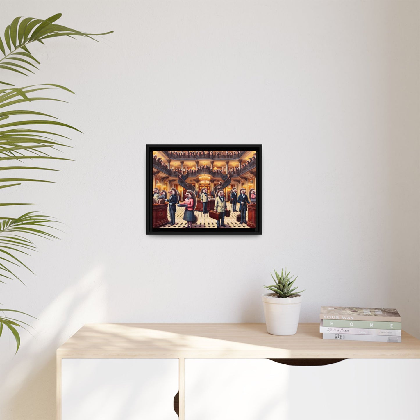 Hedgehog Hotel Canvas, Framed (Multi-color)