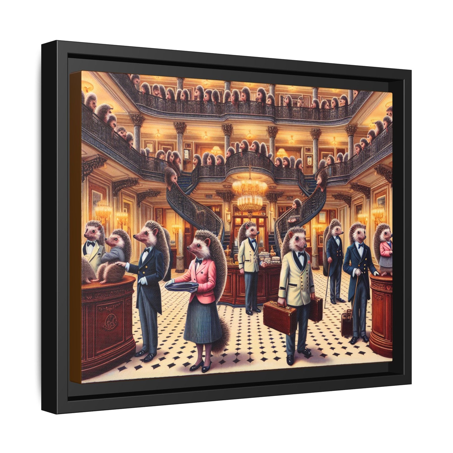 Hedgehog Hotel Canvas, Framed (Multi-color)