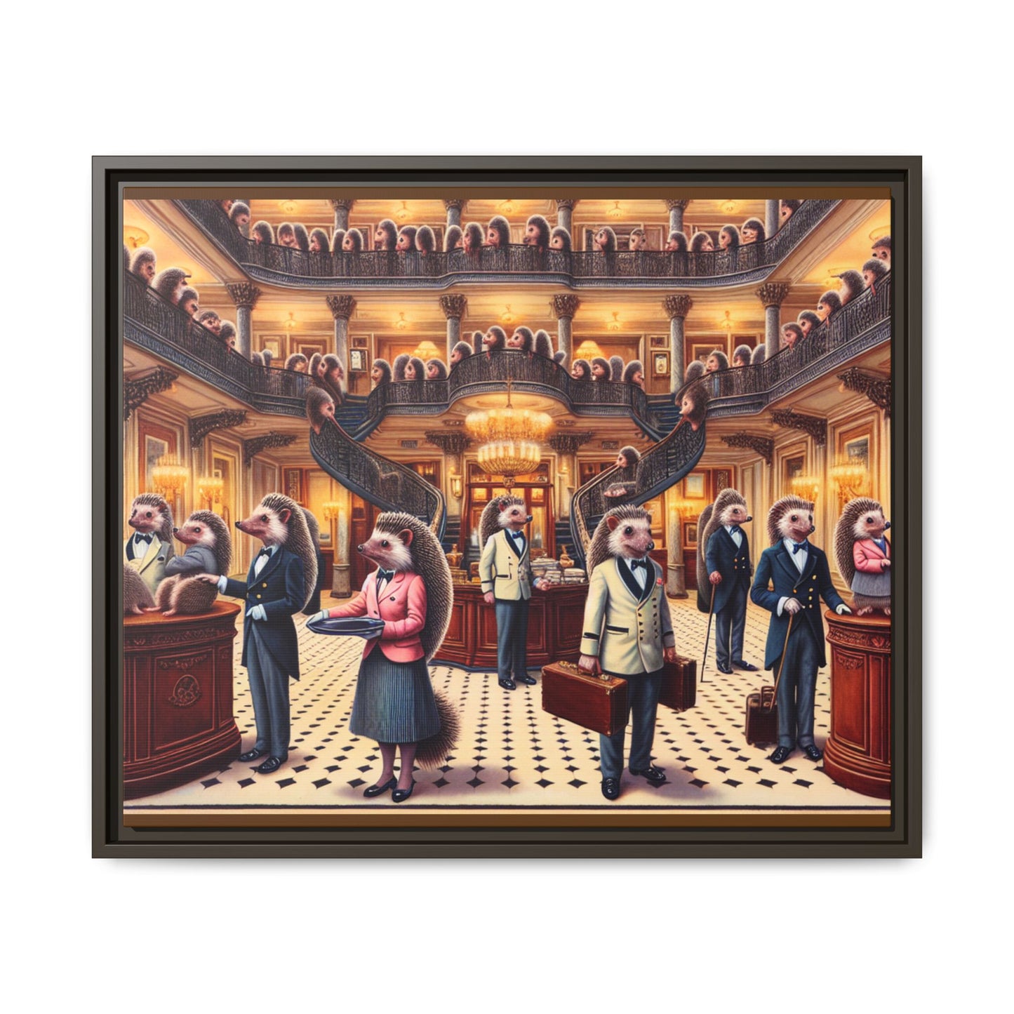 Hedgehog Hotel Canvas, Framed (Multi-color)