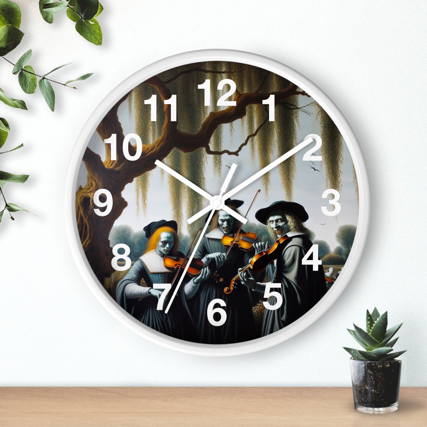 Vermeer's Vampire Violinists Wall Clock