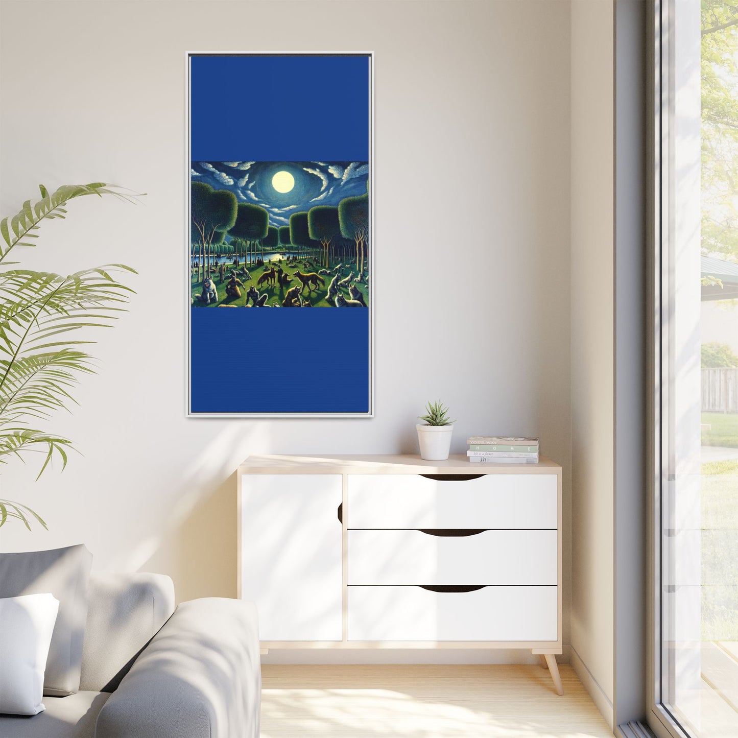 Werewolves at the Waterfront Canvas, Framed (Multi-color)