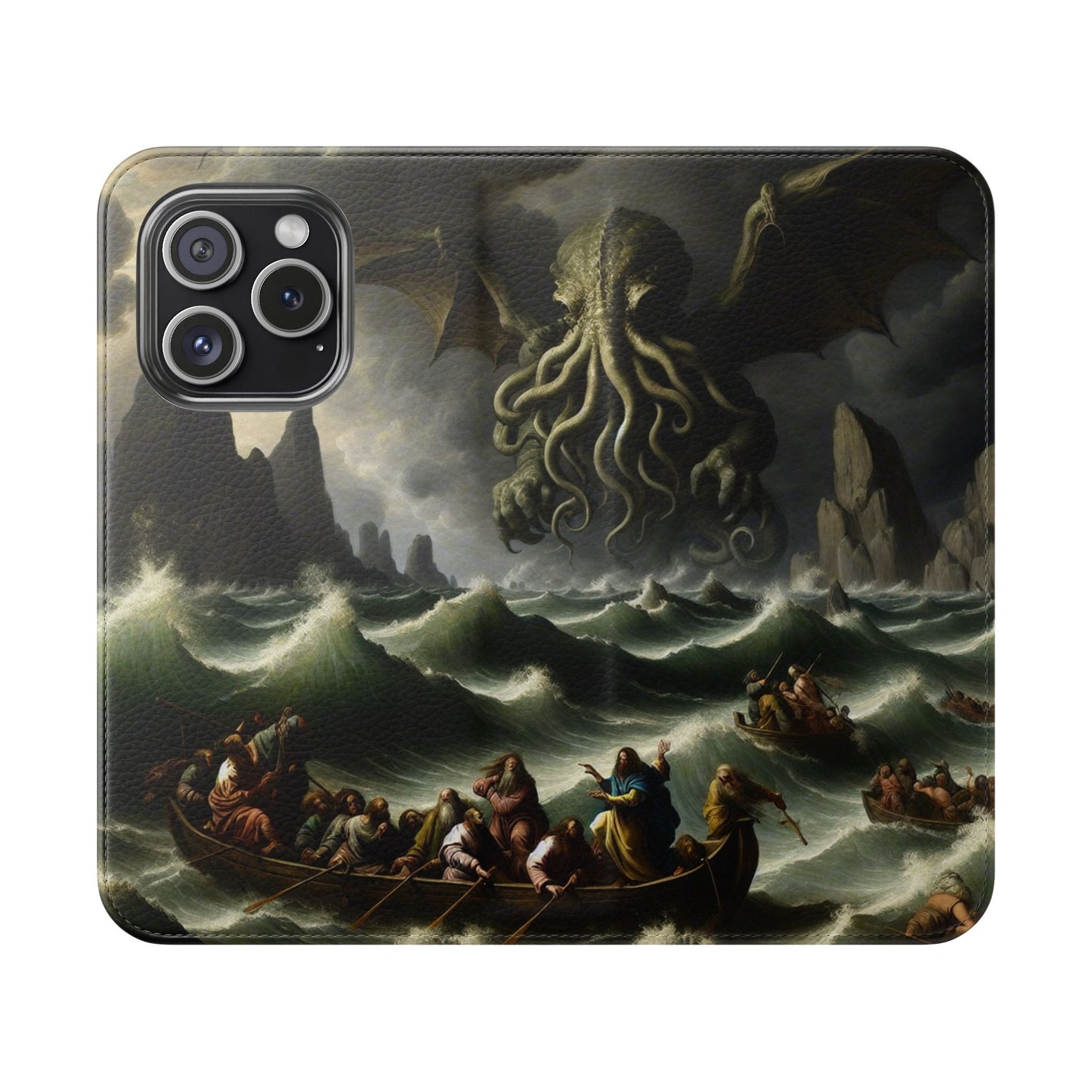 Cthulhu in the Storm Flip Cases for iPhones