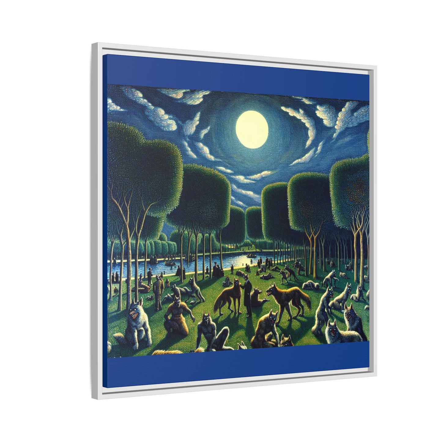 Werewolves at the Waterfront Canvas, Framed (Multi-color)