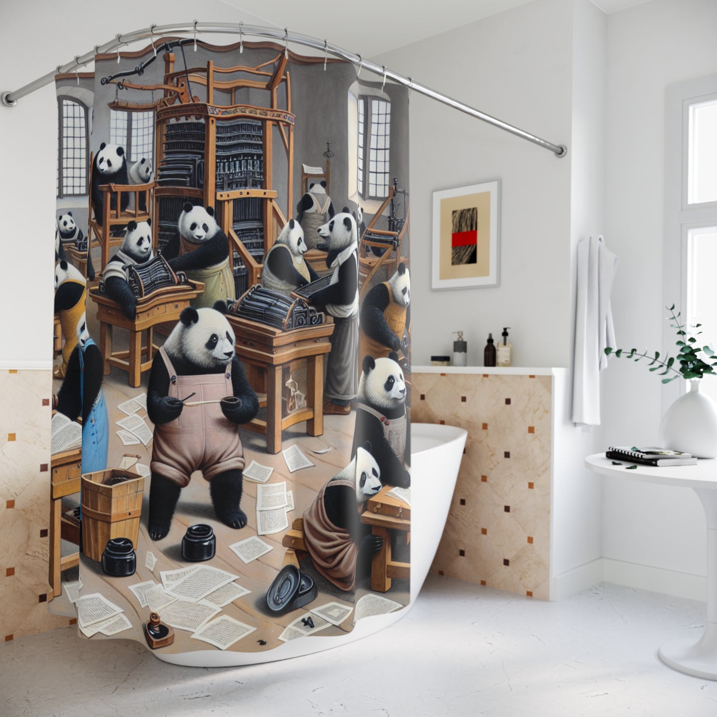Printing Pandamonium Shower Curtain