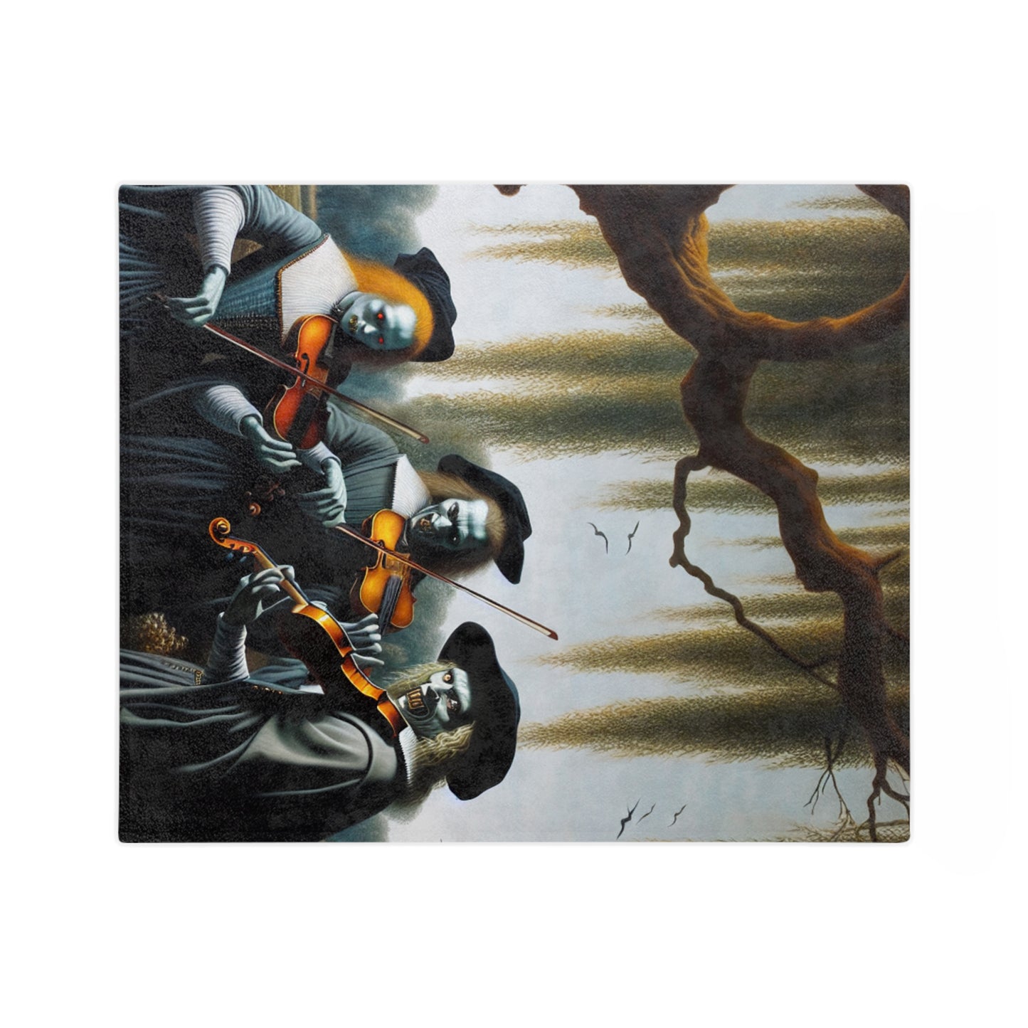 Vermeer's Vampire Violinists Velveteen Microfiber Blanket