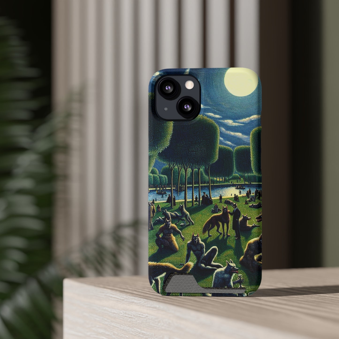 Werewolves at the Waterfront Phone Case with Card Holder - IPHONE