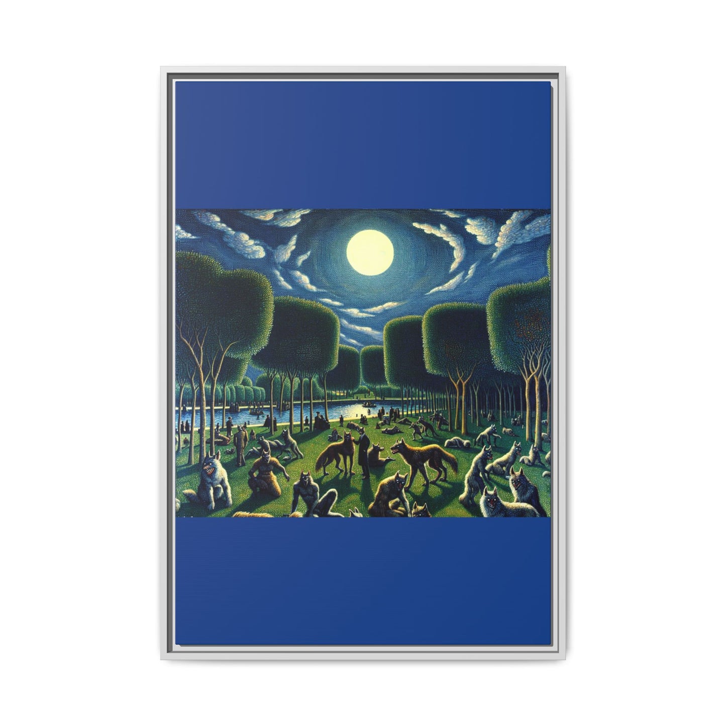 Werewolves at the Waterfront Canvas, Framed (Multi-color)