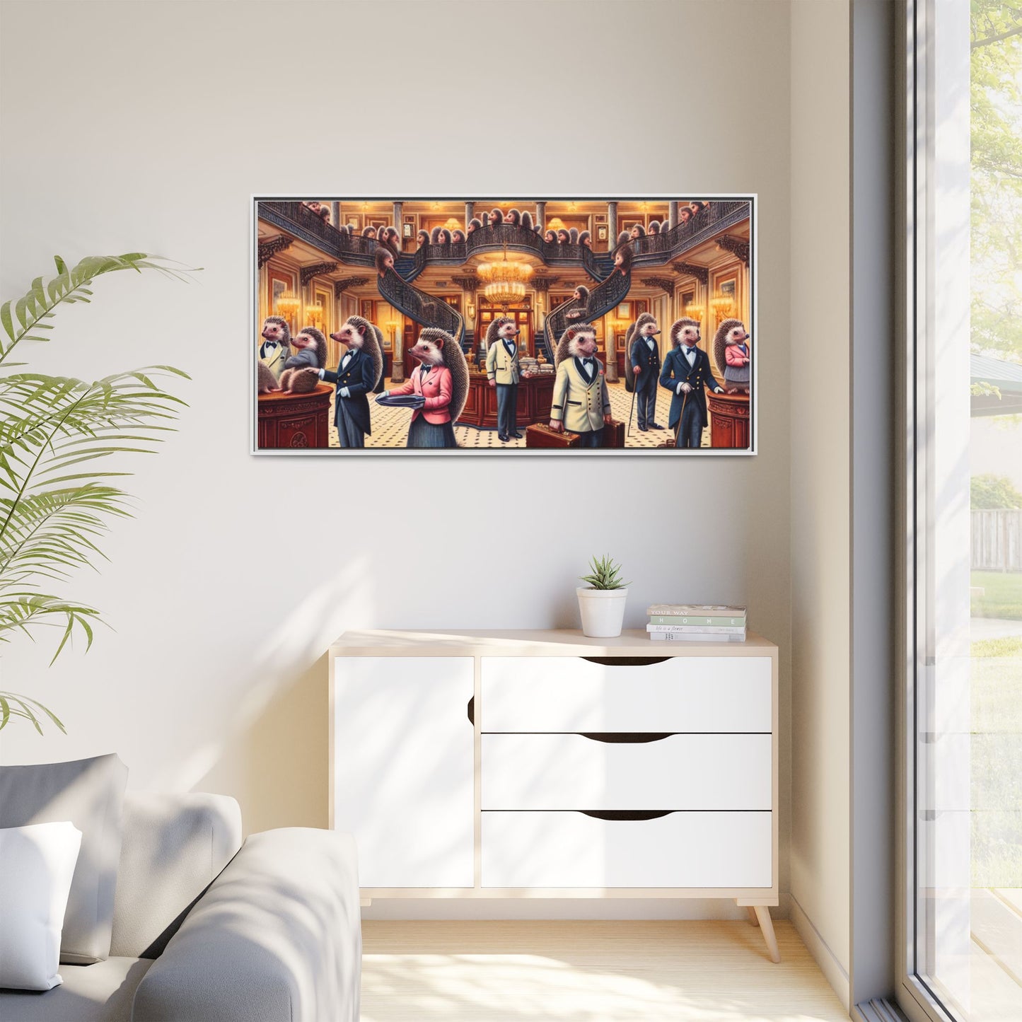 Hedgehog Hotel Canvas, Framed (Multi-color)