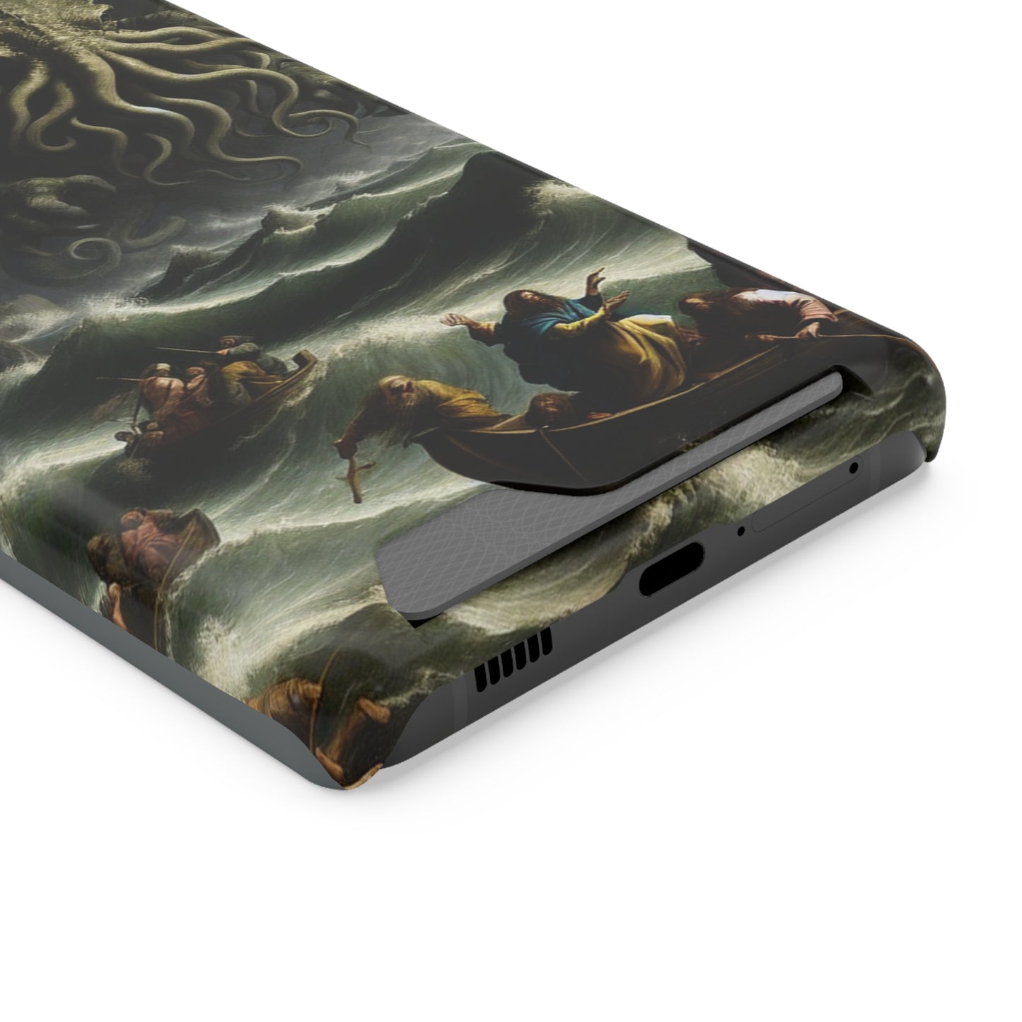 Cthulhu in the Storm Phone Case with Card Holder - GALAXY