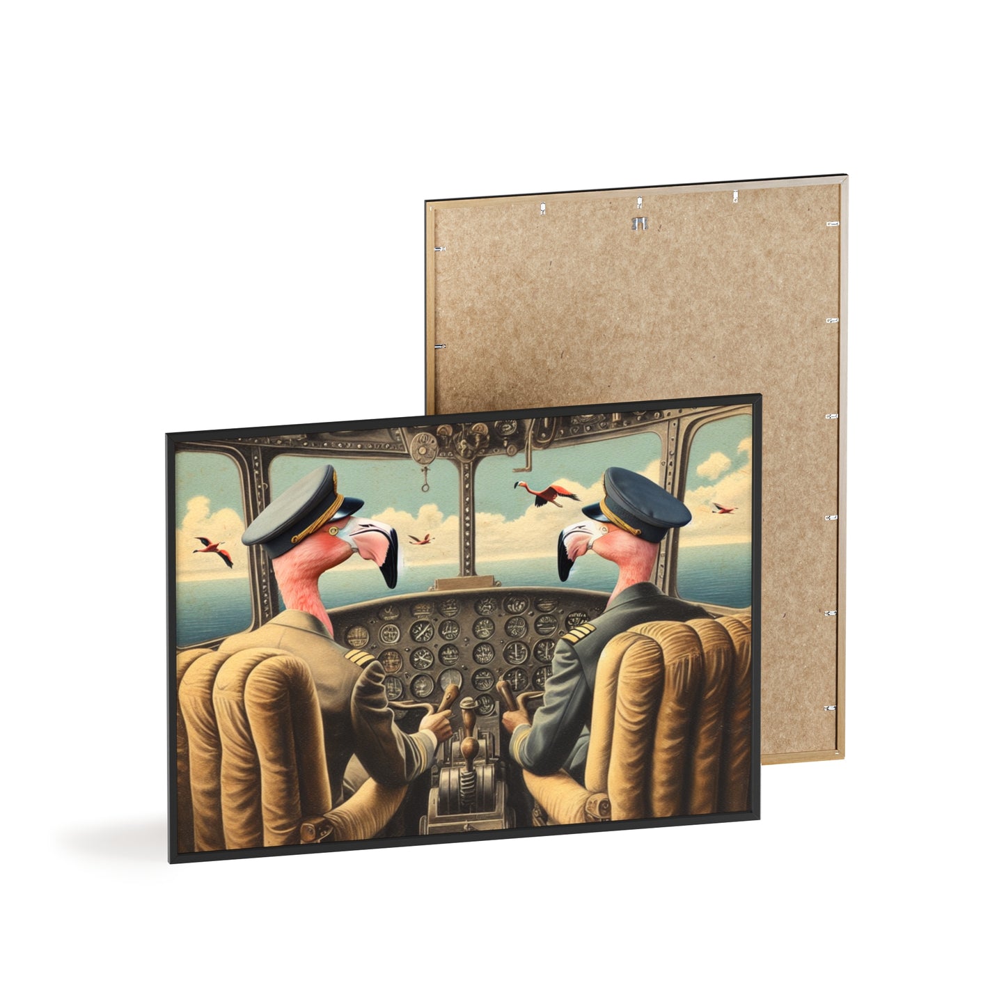 Framed Flamingo Flight Deck Poster